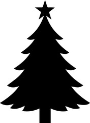 Fototapeta premium Simple Black Christmas Tree Silhouette Vector Illustration