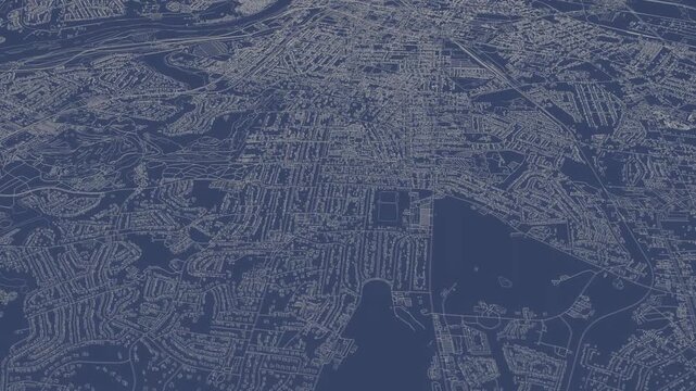 3D looped animation of city - Augusta Georgia, USA