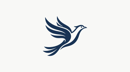 Fototapeta premium A minimalist graphic illustration of a bird in flight against a plain background