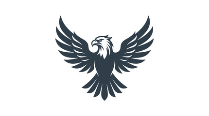 Naklejka premium A majestic eagle illustration with wings spread wide in a minimalist design style
