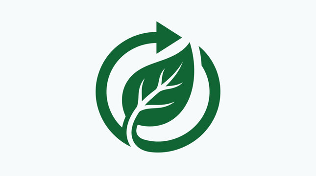 A green leaf icon representing the concept of environmental sustainability and recycling