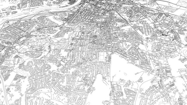 3D looped animation of city - Augusta Georgia, USA
