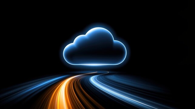 Minimalist cloud computing and network infrastructure background with copy space for B2B corporate tech banner