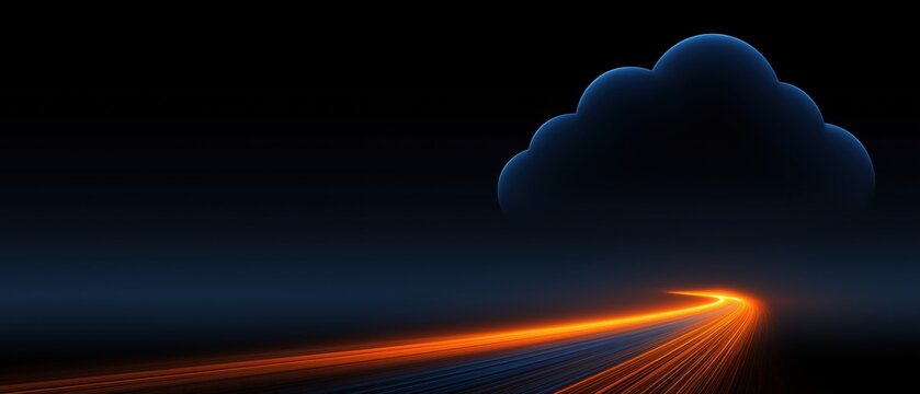 Minimalist cloud computing background with premium copy space for corporate tech and digital data transfer banner