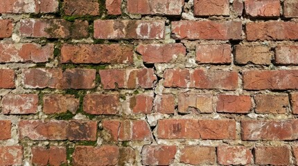 Fototapeta premium Weathered red brick wall texture for architecture and design background