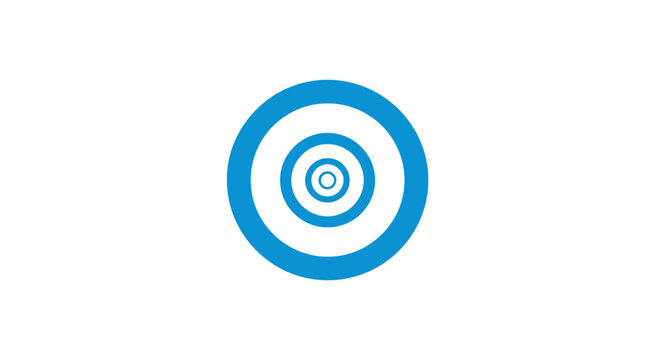 Blue concentric circles target symbol.
