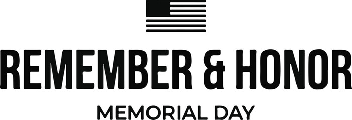 Obraz premium Memorial day vector illustration on transfer background remember honor patriotic design for apparel