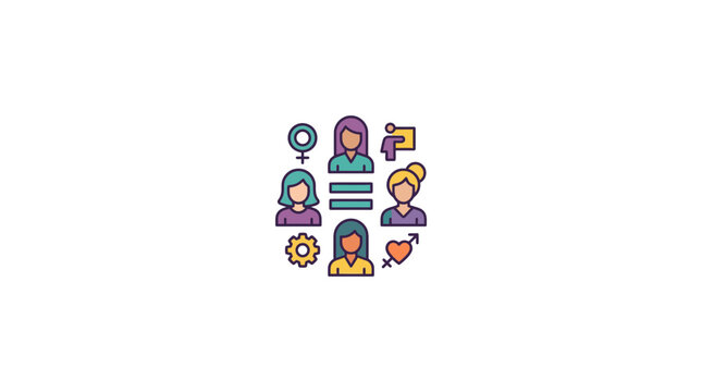 Gender Equality and Women Rights Concept Icon