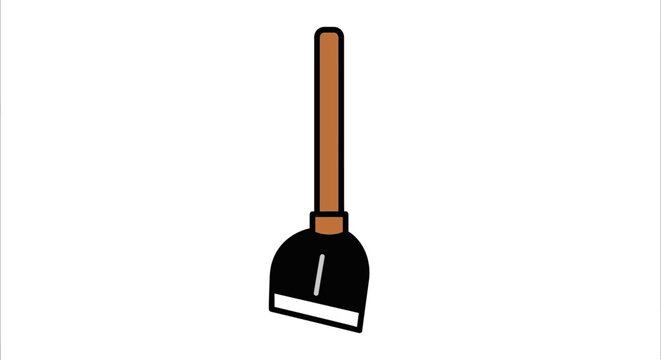 Broom with wooden handle indoors.