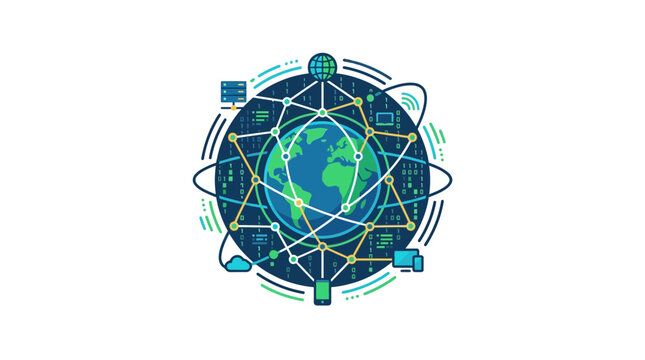 Global Digital Network and Data Connectivity Concept