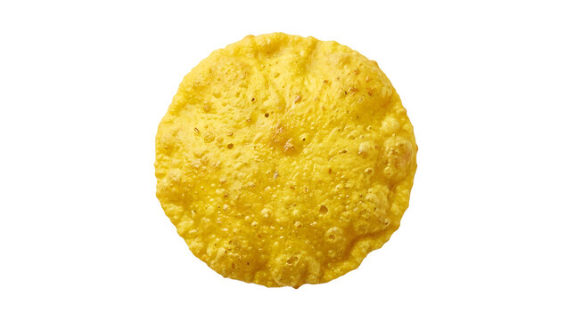 Authentic Nepalese golden fried bara flatbread isolated on a transparent background