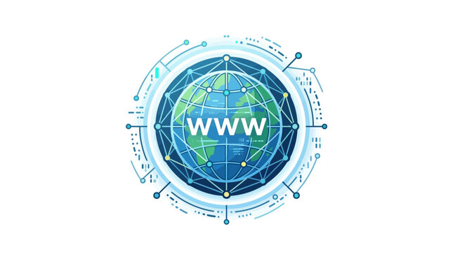 Global Digital Network Connection with WWW Text