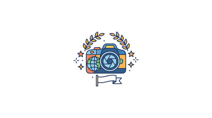 Fototapeta premium Global Photography Award Concept Icon