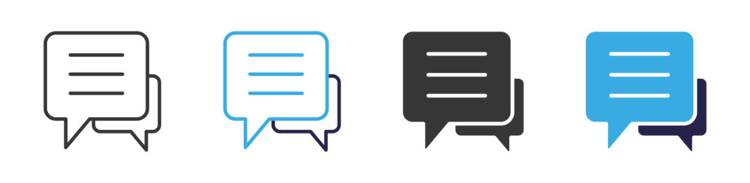 chat icon set multiple style collection	
