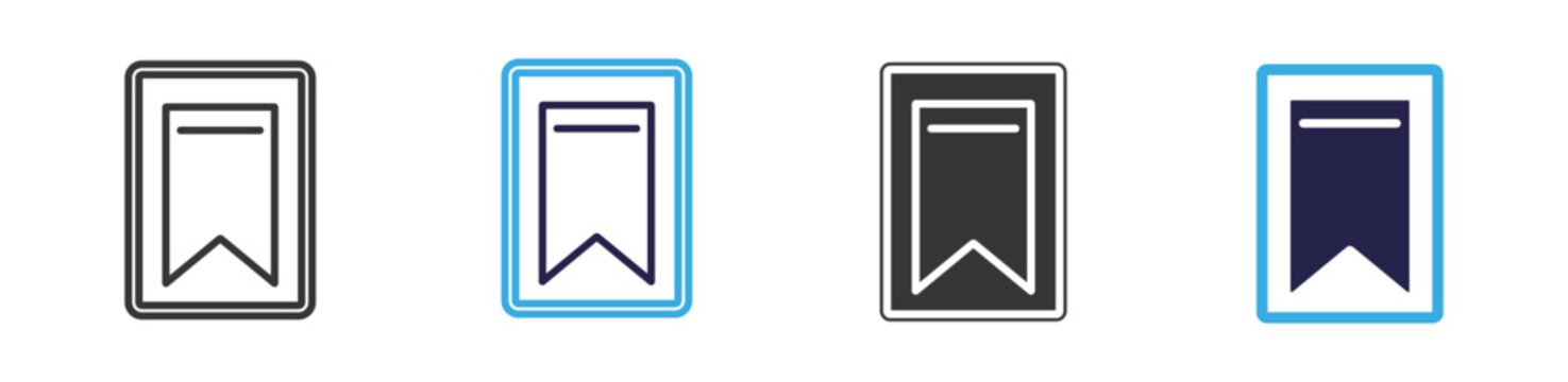  bookmark icon set multiple style collection	
