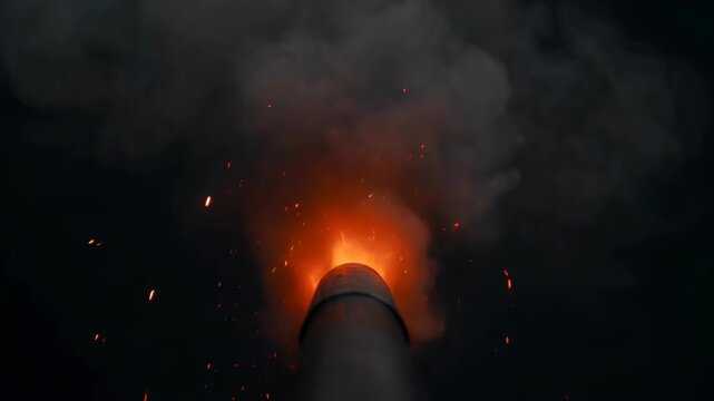 Rocket Launch Flame Smoke Spark Fire Dark Sky Ignition Plume Explosion Burst Fireball Glowing Ash