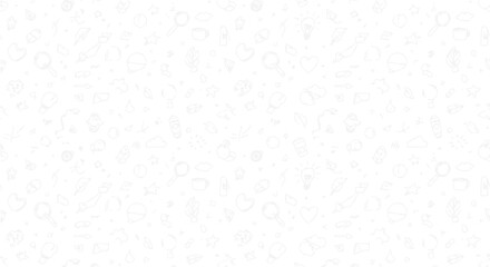 Subtle abstract background with light grey line art icons pattern © Tombo