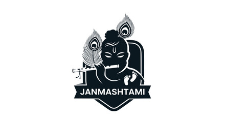 Janmashtami Graphic Design Featuring Baby Krishna Illustration © Wong