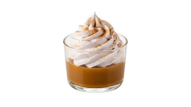 Traditional Peruvian suspiro a la limena dessert isolated on a transparent background