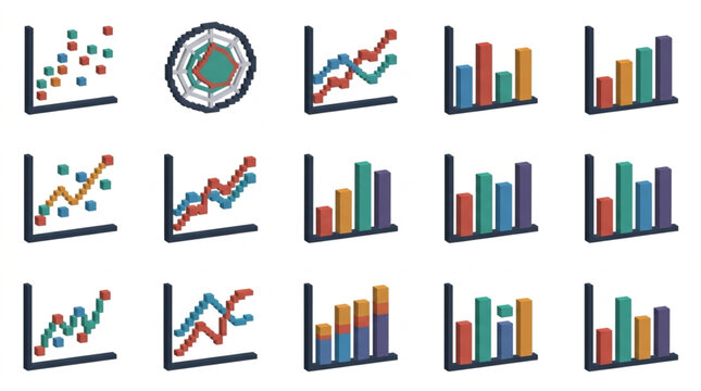 Collection of various business charts and graphs for data analysis.
