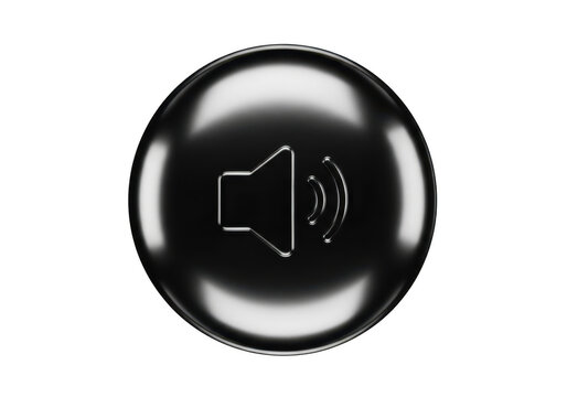 Modern black circular volume control knob