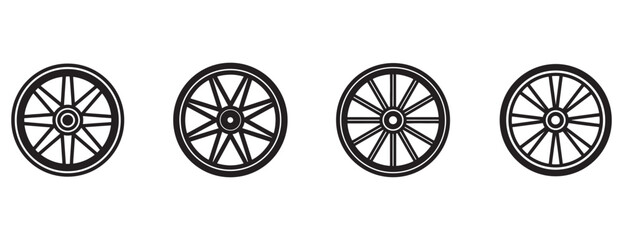 wagon wheel icon silhouette vector isolated illustration design © BIBI