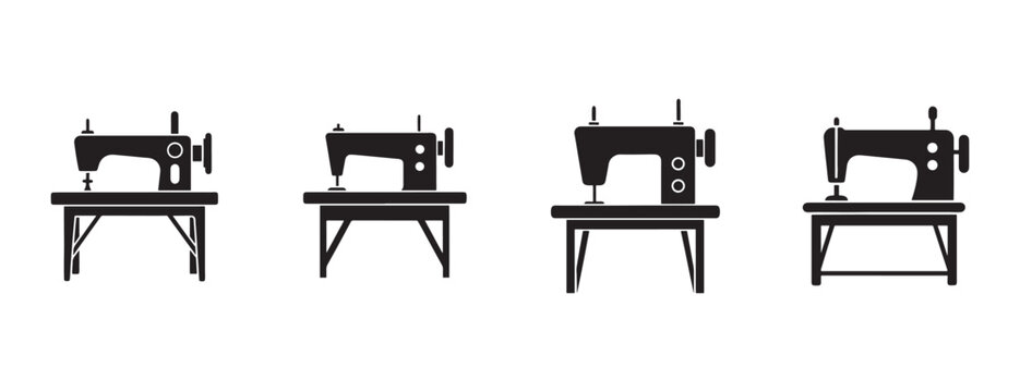 sewing machines icon silhouette vector isolated illustration design
