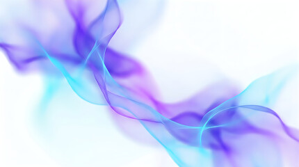 Obraz premium Abstract digital smoke plumes in purple and blue flowing against white background with abstract