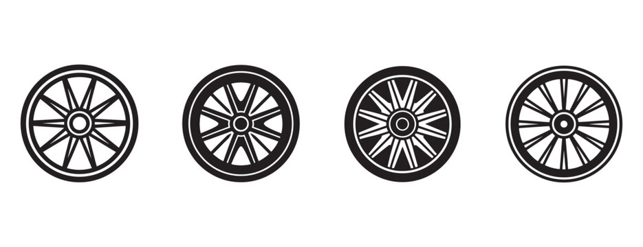 wagon wheel  icon silhouette vector isolated illustration design