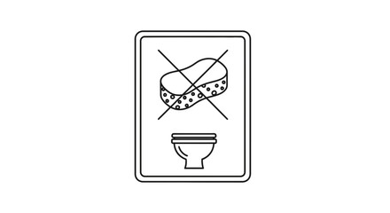 Obraz premium Do Not Flush Sponge Icon: Toilet Cleaning Warning Sign
