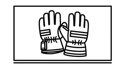 Obraz premium Pair of Black and White Winter Gloves Icon, Isolated on White Background