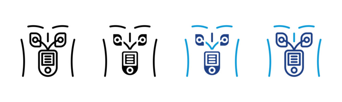 Muscle Stimulation Web icon with multiple style collection