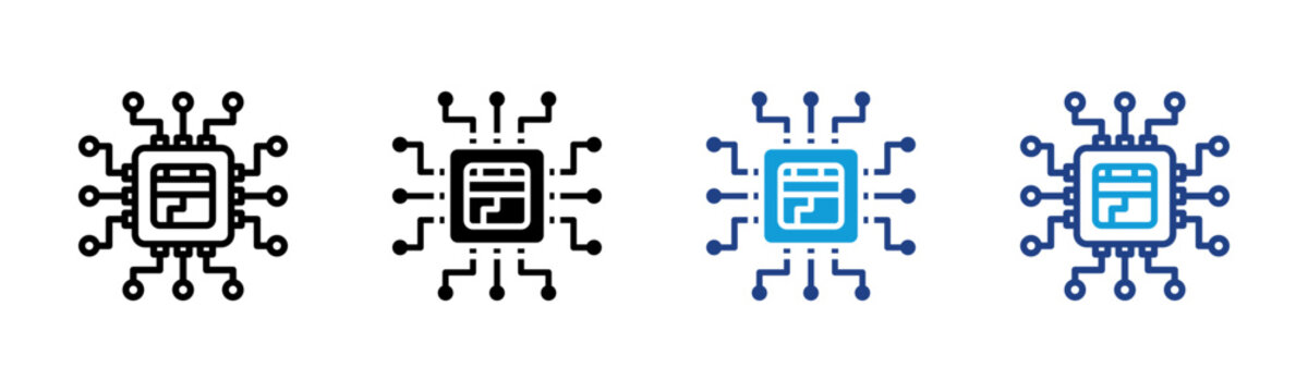 Microchip Web icon with multiple style collection