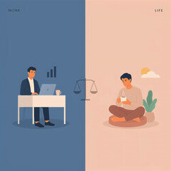 Fototapeta premium Modern Minimalist Business Illustration Collection with Clean Geometric Shapes and Contemporary Flat Design