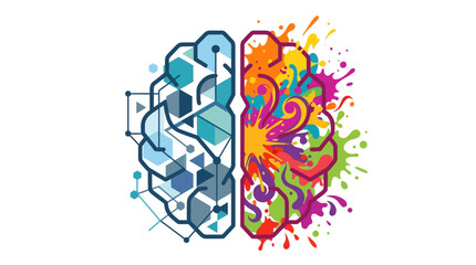 Brain with colorful creative thinking. © arby