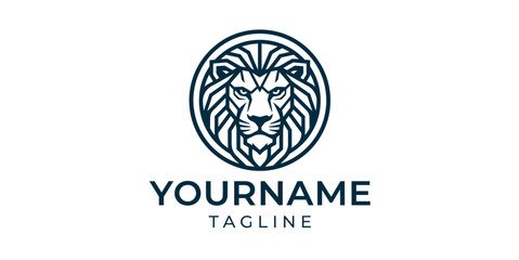 Fototapeta premium Lion head logo design template.