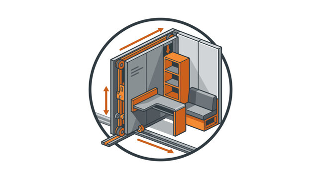 Elevator Shaft Mechanical System Diagram.