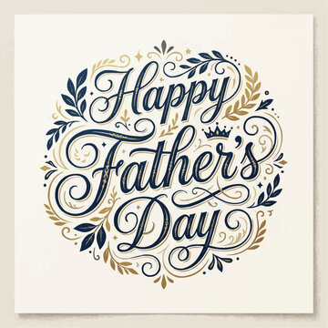 A beautiful Happy Father's Day card with elegant floral design and crown