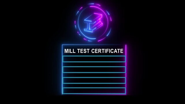 Mill test certificate on construction site ensures quality assurance and standardization concept for steel material verification and compliance 4k video...