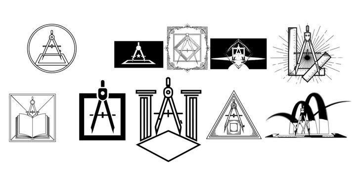 Geometric drafting tool icons
