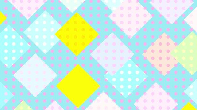 Geometric Diamond Pattern with Polka Dots 4K