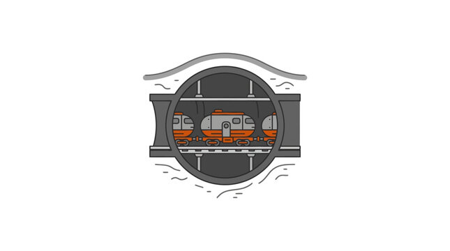 Trains Passing Through Circular Tunnel.