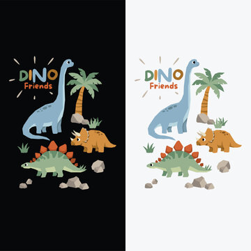 Dinosaur Friends Illustration Set