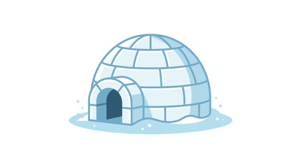 Fototapeta premium Illustration of a traditional igloo dwelling made of ice blocks.