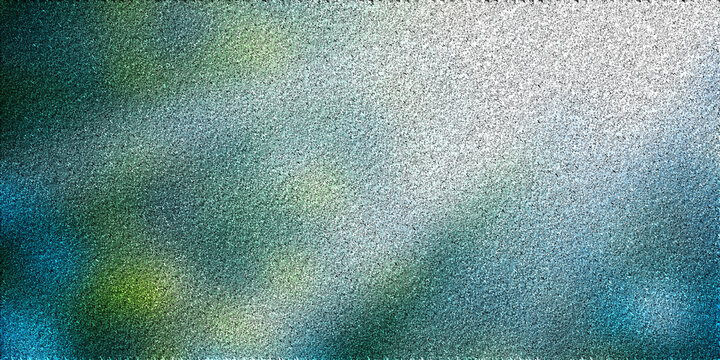 Textured abstract background with blue green and white oil paint splatters and light diffusion for artistic effect.