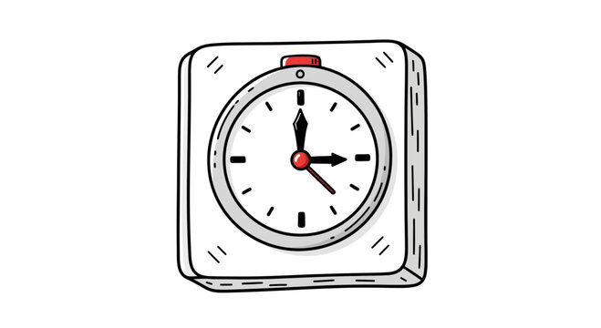 Retro Alarm Clock Illustration, Time Management Concept, Vintage Style