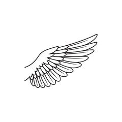 Obraz premium Detailed bird wing icon for flight and freedom design concepts