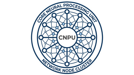 Fototapeta premium Circular neural processing unit network node cluster diagram.