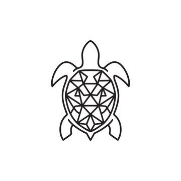 Geometric polygon style sea turtle vector illustration artwork