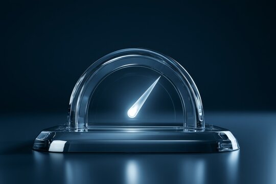 Glass KPI gauge with performance needle